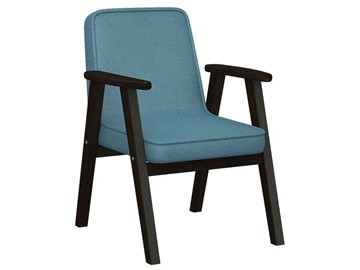 Кресло Ретро ткань голубой, каркас венге в Салехарде