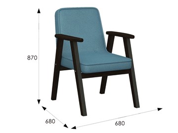 Кресло Ретро ткань голубой, каркас венге в Салехарде - предосмотр 6