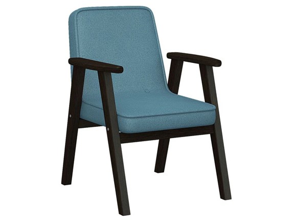 Кресло Ретро ткань голубой, каркас венге в Салехарде - изображение
