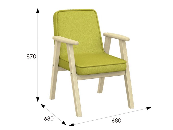 Кресло Ретро ткань лайм, каркас лак в Салехарде - изображение 5