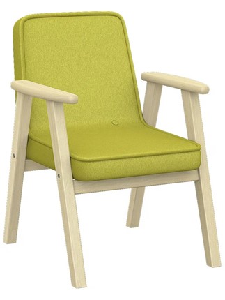 Кресло Ретро ткань лайм, каркас лак в Салехарде - изображение