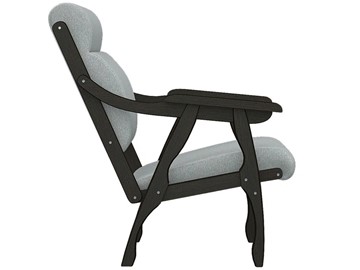 Кресло мягкое Вега 10 ткань серый, каркас венге в Салехарде - предосмотр 3
