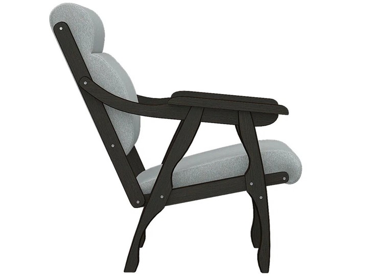 Кресло мягкое Вега 10 ткань серый, каркас венге в Салехарде - изображение 3