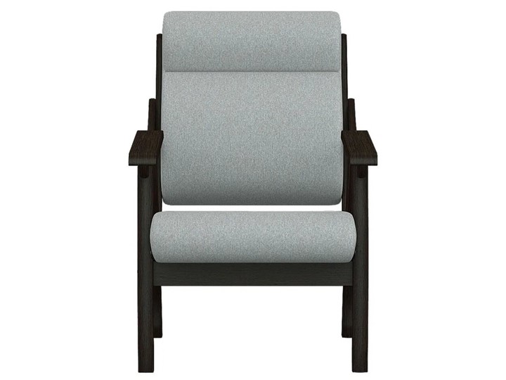 Кресло мягкое Вега 10 ткань серый, каркас венге в Салехарде - изображение 4