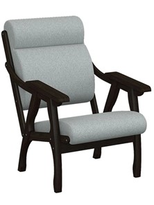 Кресло мягкое Вега 10 ткань серый, каркас венге в Тарко-Сале
