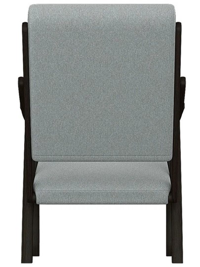 Кресло мягкое Вега 10 ткань серый, каркас венге в Салехарде - изображение 5