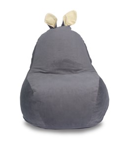 Кресло-мешок Зайка (короткие уши), тёмно-серый в Салехарде