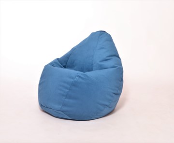 Кресло-мешок Груша среднее, велюр однотон, синее в Салехарде