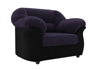 Кресло в гостиную Карнелла, Фиолетовый/Черный (велюр) в Салехарде - предосмотр