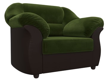 Кресло Карнелла, Зеленый/Коричневый (микровельвет/экокожа) в Новом Уренгое