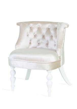 Кресло Бархат (бархат №30/белая эмаль) в Салехарде - изображение