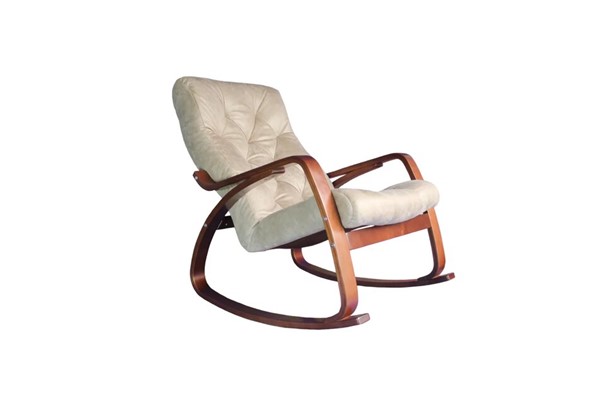 Кресло-качалка Гранд, замша крем в Салехарде - изображение