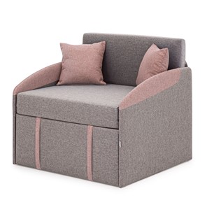 Кресло-кровать Polto серо-коричневый/клубничный мусс (рогожка) в Лабытнанги