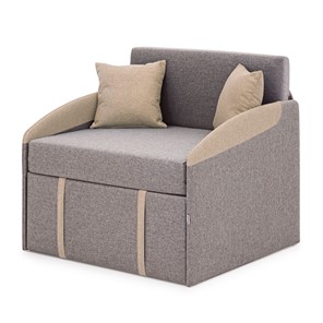 Кресло-кровать Polto серо-коричневый/песочный (рогожка) в Лабытнанги