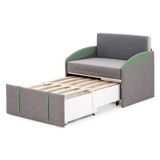 Кресло-кровать Polto серо-коричневый/шалфей (рогожка) в Салехарде - изображение 2