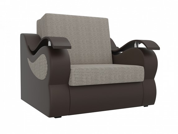 Кресло-кровать Меркурий (60), Корфу 02 (рогожка)/черный (экокожа) в Губкинском - изображение