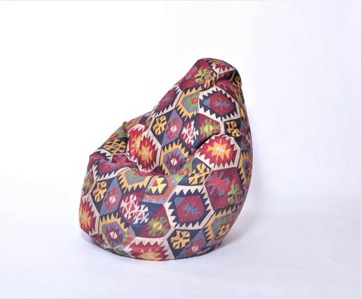 Кресло-мешок Груша малое, велюр принт, мехико графит в Лабытнанги - изображение