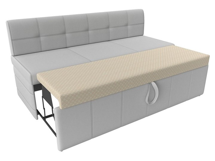 Прямой кухонный диван Лео, Белый (экокожа) в Салехарде - изображение 3