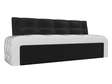 Раскладной кухонный диван Люксор, Белый/Черный (экокожа) в Надыме
