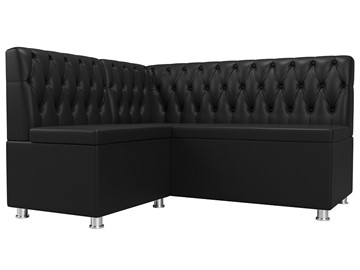 Угловой кухонный диван Мирта, Черный (Экокожа) в Надыме