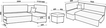 Кухонный угловой диван Нео КМ 3 с механизмом 2000*1110 в Муравленко - предосмотр 20
