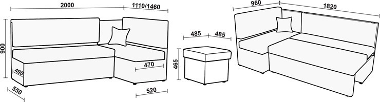 Кухонный угловой диван Нео КМ 3 с механизмом 2000*1110 в Новом Уренгое - изображение 20