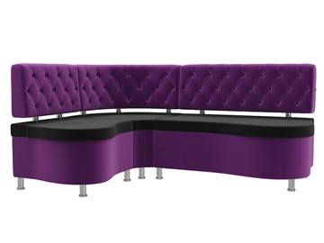 Угловой кухонный диван Вегас, Черный\Фиолетовый (Микровельвет) в Салехарде