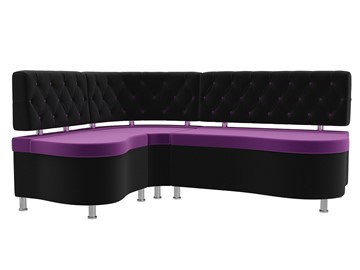 Угловой кухонный диван Вегас, Фиолетовый\Черный (Микровельвет) в Салехарде