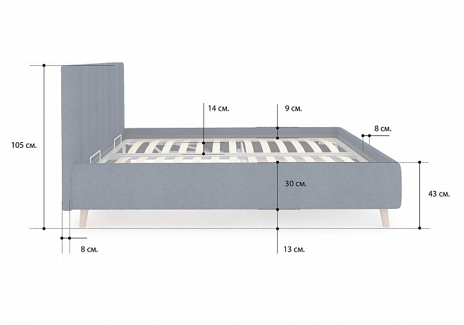 Кровать в спальню Alma 200х200 с основанием в Надыме - изображение 3