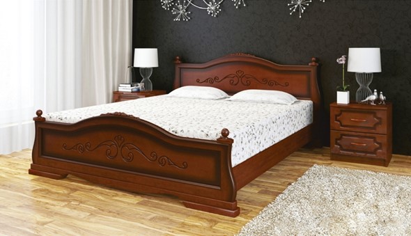 Спальная кровать Карина-1 (Орех) 90х200 в Надыме - изображение