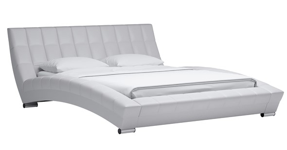 Кровать двуспальная Оливия 160 арт. Марика 483 к/з (белый) с основанием в Салехарде - изображение