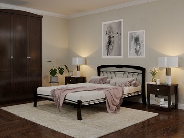 Кровать Муза 4 Лайт, 1600, черный/шоколад в Лабытнанги - предосмотр