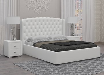 Кровать спальная Dario Classic 160x200, Экокожа (Белый) в Надыме