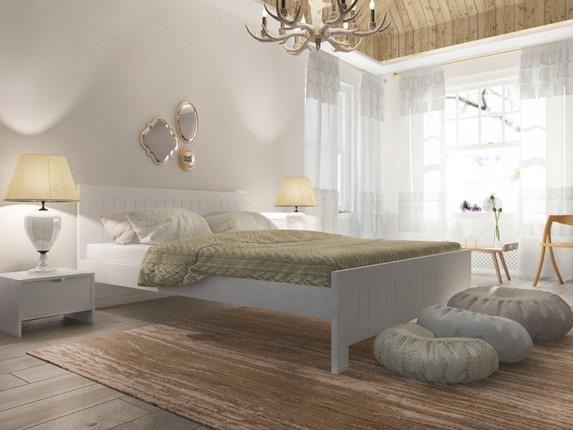 Кровать 2-спальная Vesna Line 3 160х200, береза (Белая эмаль) в Салехарде - изображение