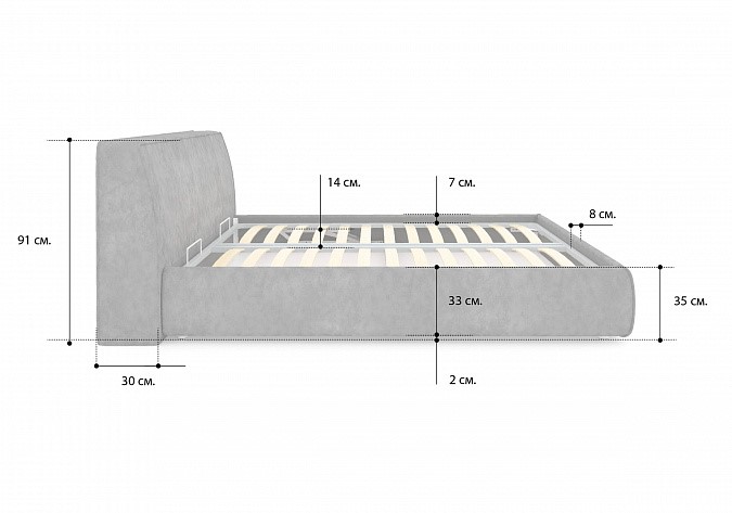 Кровать с механизмом полуторная Altea 140х200 в Салехарде - изображение 3