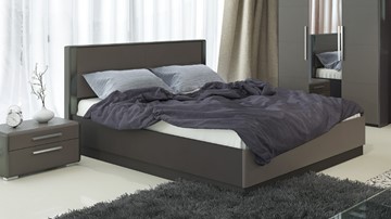 Кровать с подъемным механизмом Наоми 1600, цвет Фон серый, Джут СМ-208.01.02 в Салехарде - предосмотр