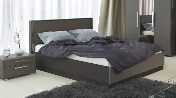 Кровать с подъемным механизмом Наоми 1600, цвет Фон серый, Джут СМ-208.01.02 в Салехарде - изображение