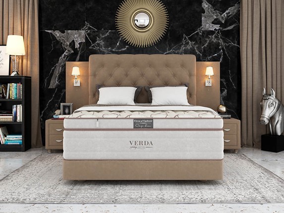 Кровать двуспальная Alliance/Podium M 160х200, Флок (Велсофт Какао) в Салехарде - изображение