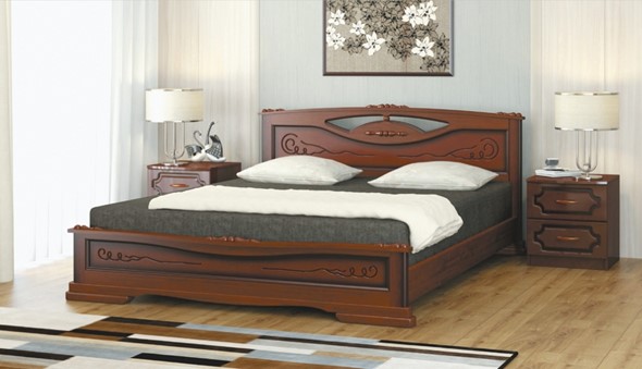 Кровать 1.5-спальная Елена-3 (Орех) 140х200 в Лабытнанги - изображение
