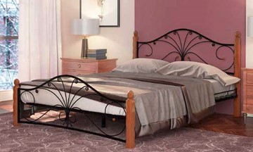 Кровать в спальню Фортуна 1, 1600, черный/махагон в Лабытнанги