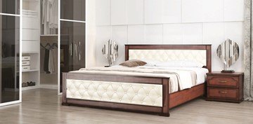 Кровать спальная Стиль 2, 160х200, кожзам, с основанием в Салехарде
