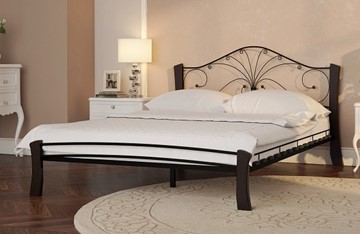 Кровать 1.5-спальная Фортуна 4 Лайт, 1200, черный/шоколад в Лабытнанги