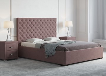Двуспальная кровать Modena 180x200, Искусственная шерсть (Лама Шоколад) в Салехарде