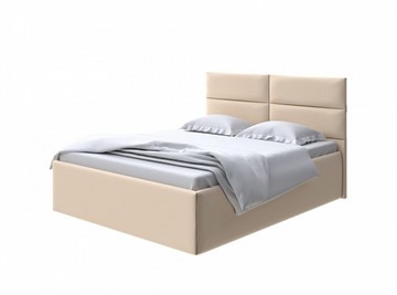 Двухспальная кровать Clever 200х200 без кроватного основания Экокожа (Бежевый) в Салехарде