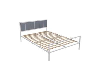 Кровать двуспальная Малахит с ортопедическим основанием 1800x2000 (Белый муар) в Салехарде - предосмотр