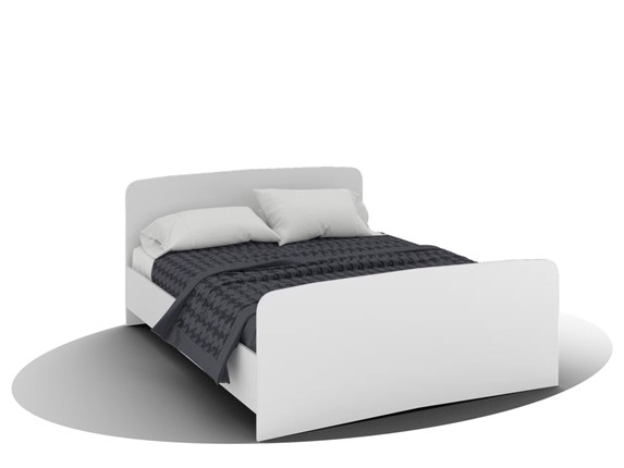 Двуспальная кровать  Вега Кр-08 1600 с плоским основанием (Белый древесный) в Салехарде - изображение