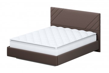 Спальная кровать №2 (универсальная 1,6х2,0) серия №2, венге/венге ткань/лайн венге ткань в Салехарде