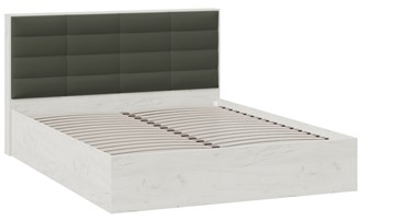 Кровать 2-спальная Агата тип 1 (Дуб крафт белый, Велюр Серый) в Салехарде - предосмотр 1