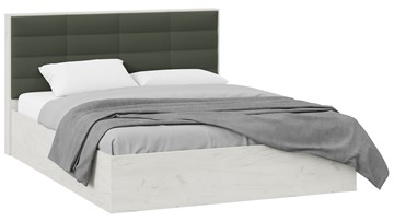 Кровать 2-спальная Агата тип 1 (Дуб крафт белый, Велюр Серый) в Новом Уренгое