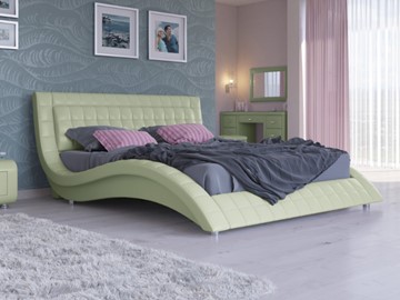 Кровать в спальню Атлантико 160x200, Экокожа (Зеленое яблоко) в Салехарде